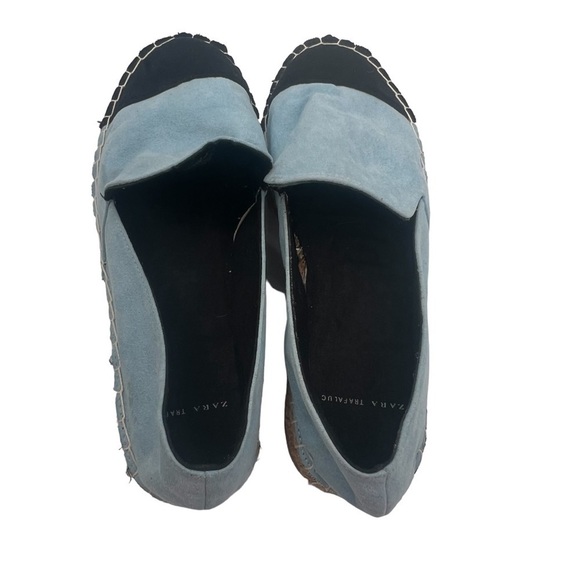 Zara Trafaluc Blue Cap Toe Espadrille Flats Size 37 Women’s - Picture 6 of 10